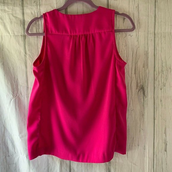 J.CREW Women's Size 2 Sleeveless V-Neck Fuchsia Tank Top Style#B8936 - Picture 3 of 9